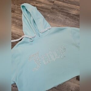 Teal Juicy Coture x Forever 21 Crop Hoodie
